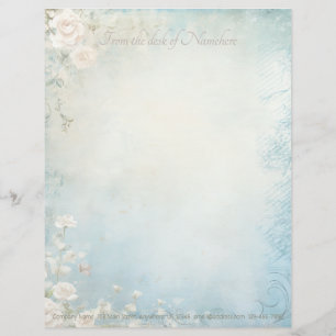 Create Your Own Shabby Chic Summer Blossoms Custom Letterhead