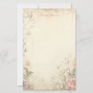 Create Your Own Shabby Chic Vintage Wildflowers Stationery
