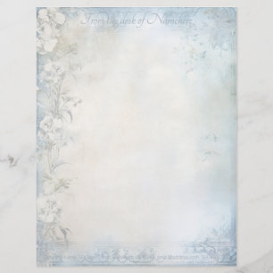 Create Your Own Shabby Chic White Carnations Custom Letterhead