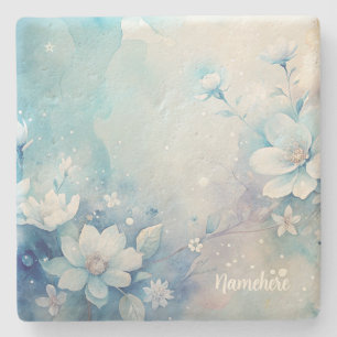 Create Your Own Shabby Chic White Tea Roses Stone Coaster