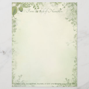 Create Your Own Shabby Chic Wildflower Vine Custom Letterhead