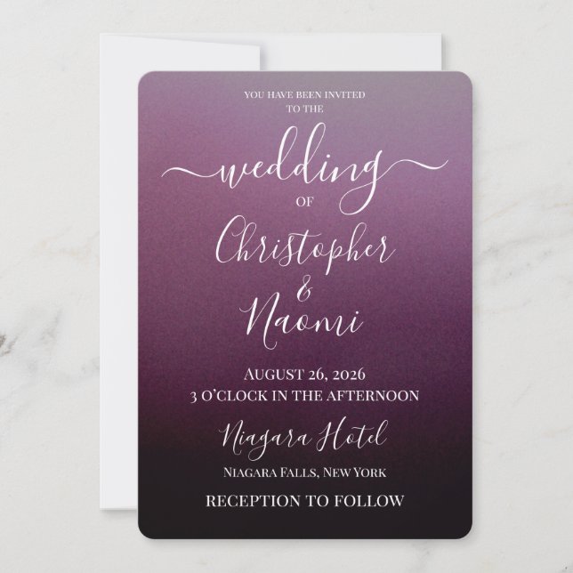 Create Your Own Shaded Ombre Wedding  Invitation (Front)