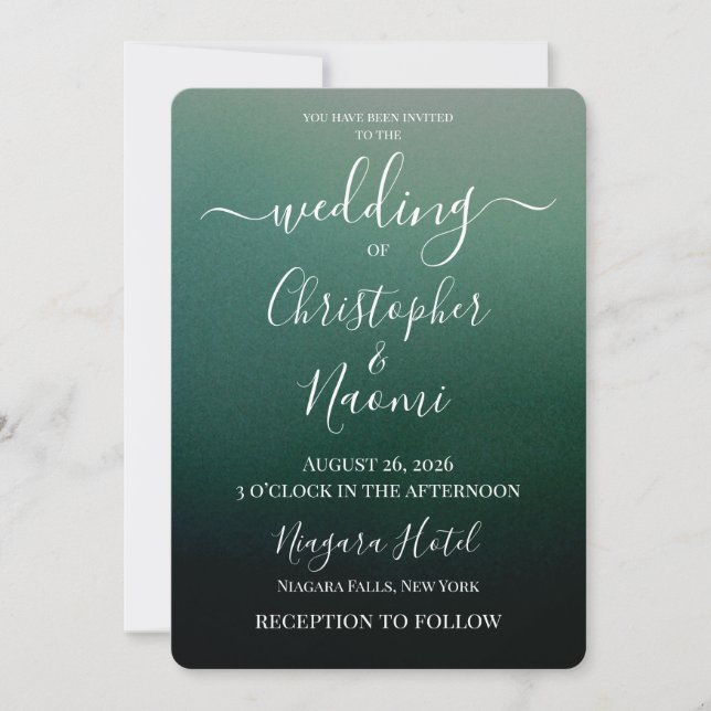 Create Your Own Shaded Ombre Wedding  Invitation (Front)