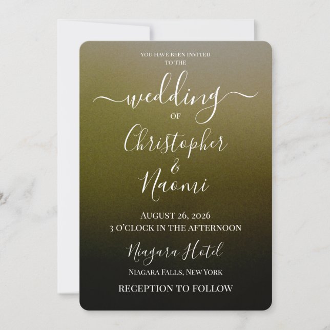 Create Your Own Shaded Ombre Wedding  Invitation (Front)