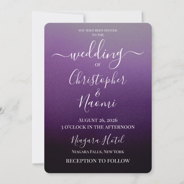 Create Your Own Shaded Ombre Wedding  Invitation (Front)