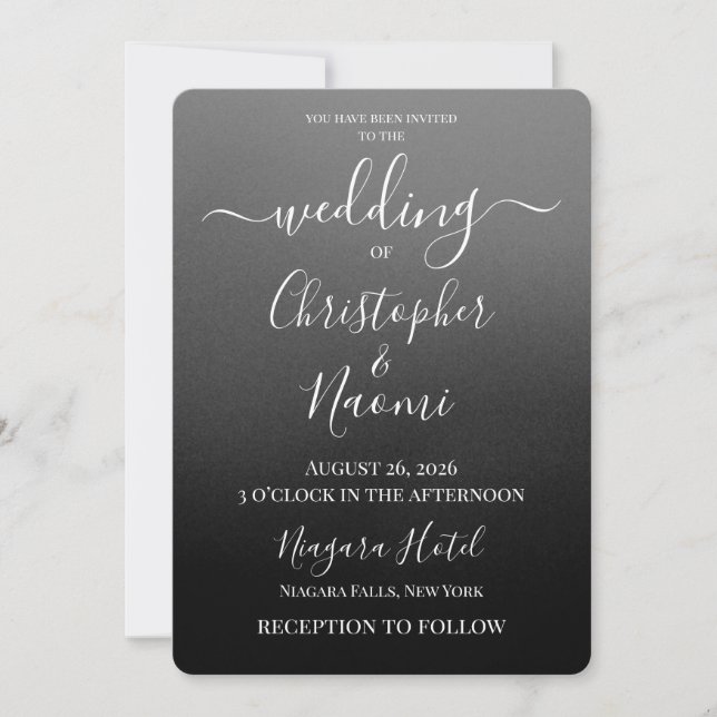 Create Your Own Shaded Ombre Wedding  Invitation (Front)