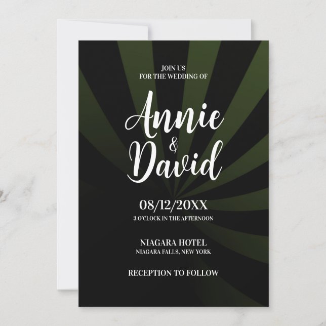 Create Your Own Shadow Stripes Wedding Invitation (Front)