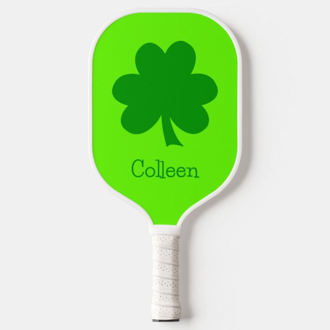 Create Your Own Shamrock St Patricks Day Pickleball Paddle (Front)