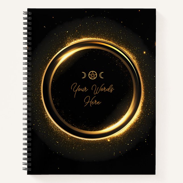 Create Your Own Shiny Golden Ring Notebook (Front)