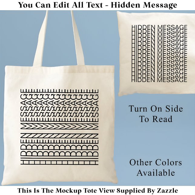 Create Your Own Short Hidden Message 148B Novelty Tote Bag (Creator Uploaded)
