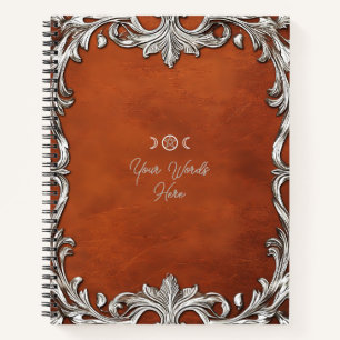 Create Your Own Silver Embossed Faux Camel Leather Notebook