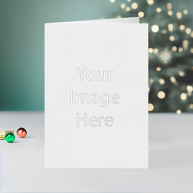 Custom 12.7 cm x 17.8 cm (5" x 7") Foil Folded Holiday Card, Size Color: Silver, Media: Premium White, Envelopes: White (Holiday In Situ 2)