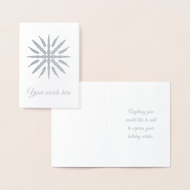 Create Your Own Silver Foil Frozen Snowflake Foil Card (Display)