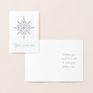Create Your Own Silver Foil Open Star Snowflake Card