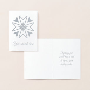 Create Your Own Silver Foil Snowflake Cross Card