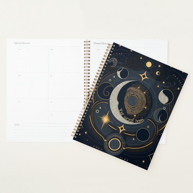 Create Your Own Silver & Gold Celestial Lunar Planner (Display)