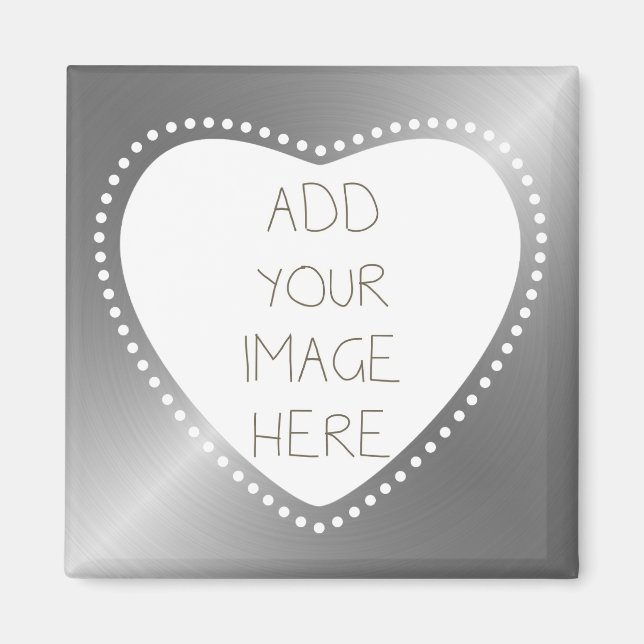 Create Your Own Silver Heart Magnet (Front)