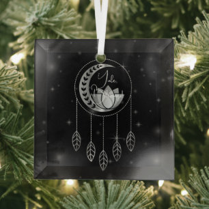 Create Your Own Silver Lotus Moon Dreamcatcher Glass Tree Decoration