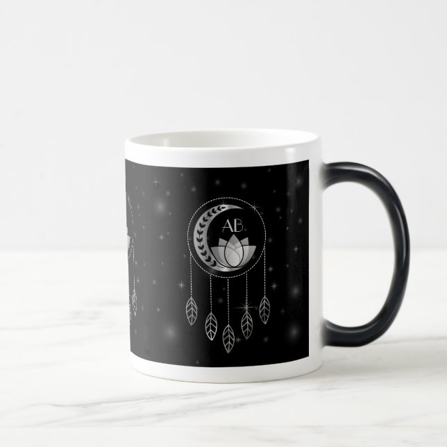 Create Your Own Silver Lotus Moon Dreamcatcher Magic Mug (Right)