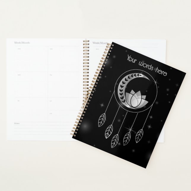 Create Your Own Silver Lotus Moon Dreamcatcher Planner (Display)