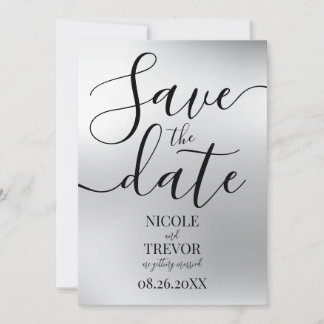 Create Your Own Silver Smudge Minimalist Wedding Save The Date