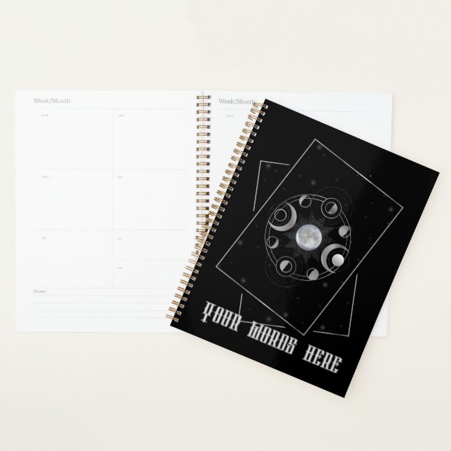 Create Your Own Silver Triple Moon Phases Tarot Planner (Display)