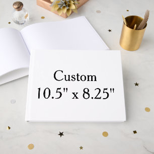 create your own simple 10.5" x 8 White 70# Eclipse Guest Book