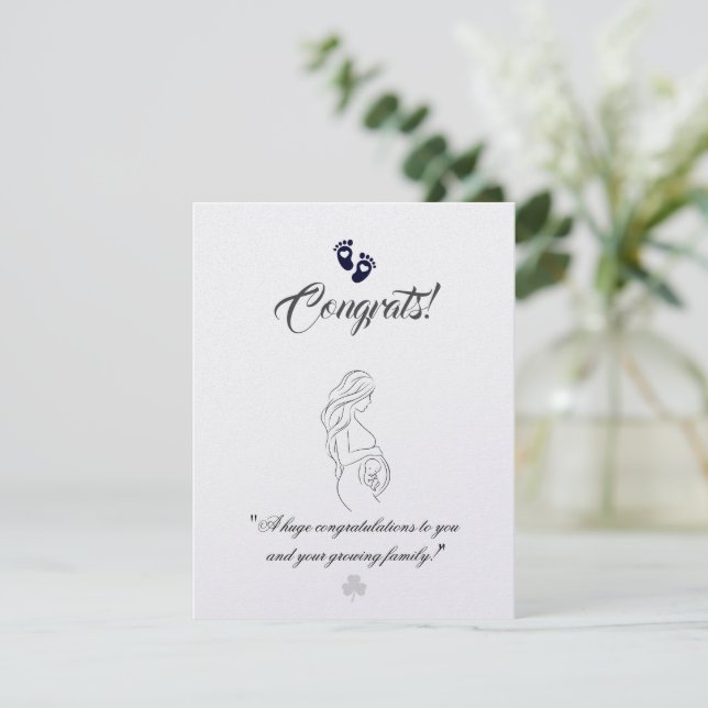Create your own simple 4.25 x 5.5 Pregnancy Cards (Standing Front)