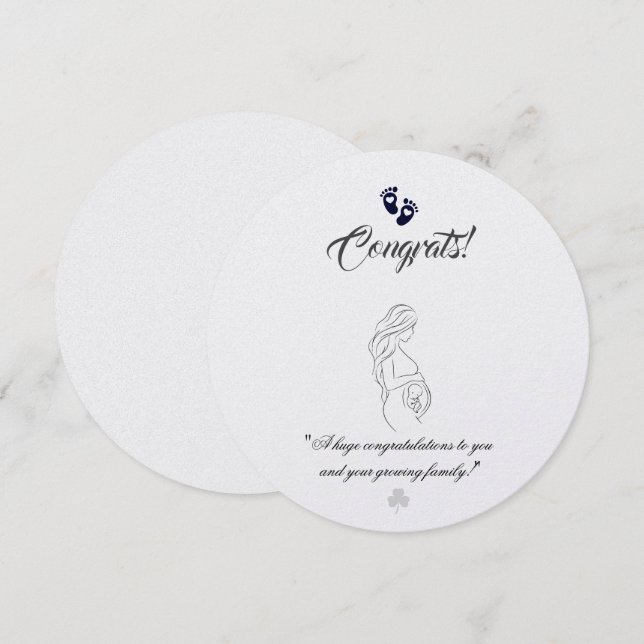 Create your own simple 5.25"x5.25" Pregnancy Cards (Front/Back)