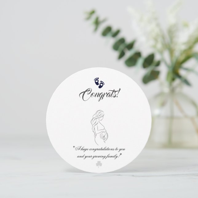 Create your own simple 5.25"x5.25" Pregnancy Cards (Standing Front)
