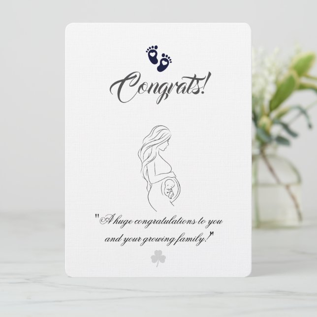 Create your own simple 5.5" x 7.5" Pregnancy Cards (Standing Front)