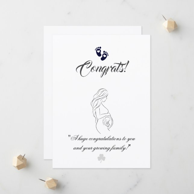 Create your own simple 5.5" x 7.5" Pregnancy Cards (Front/Back In Situ)