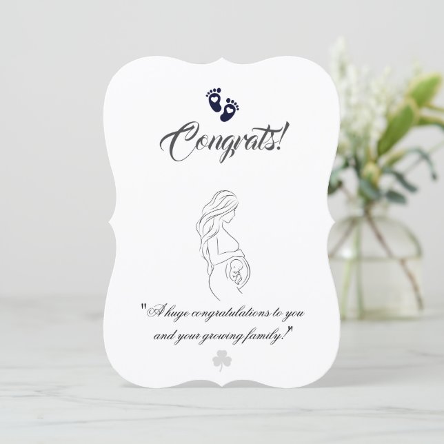 Create your own simple 5" x 7" Pregnancy Cards (Standing Front)