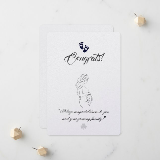 Create your own simple 5" x 7" Pregnancy Cards (Front/Back In Situ)