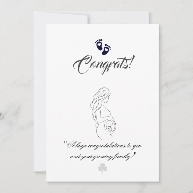 Create your own simple 5" x 7" Pregnancy Cards (Front)