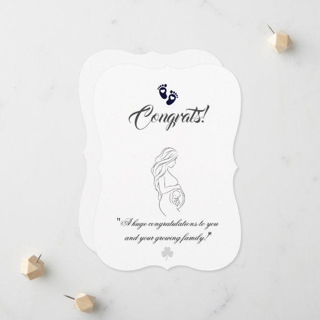 Create your own simple 5" x 7" Pregnancy Cards (Front/Back In Situ)