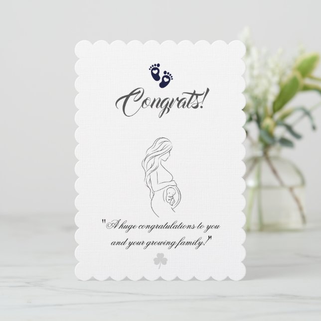 Create your own simple 5" x 7" Pregnancy Cards (Standing Front)