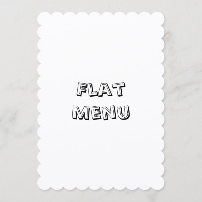 Create Your Own Simple 5" x 7" Scalloped Flat Menu (Front)