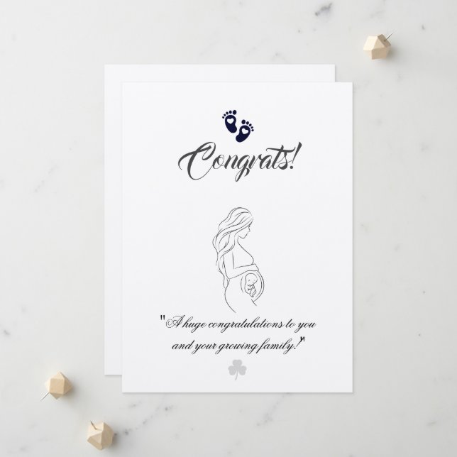 Create your own simple 6.5"x8.75" Pregnancy Cards (Front/Back In Situ)