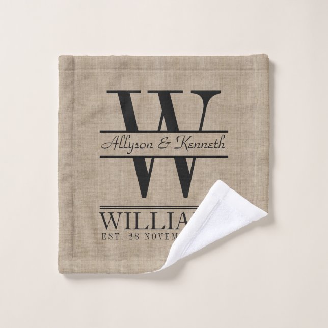 Create Your Own Simple Anniversary Logo Monogram Wash Cloth (Wash Cloth)