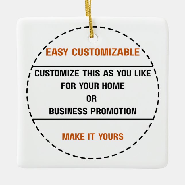 Create Your Own Simple Brand Promotion Ceramic Ornament (Front)