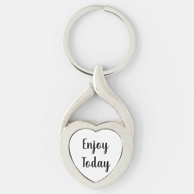 Create Your Own Simple Brand Promotion Heart  Key Ring (Front)