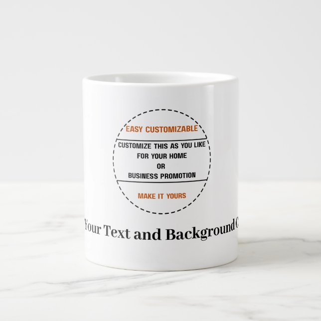 Create Your Own Simple Brand Promotion Large Coffee Mug (Front)