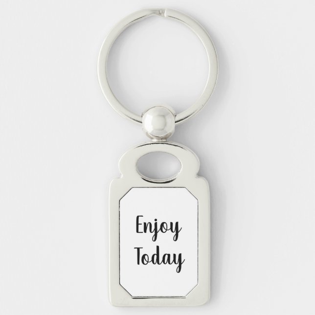 Create Your Own Simple Brand Promotion Rectangle Key Ring (Front)
