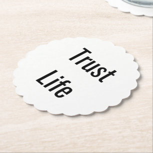 Create Your Own Simple Brand Promotion Scalloped Paper Coaster