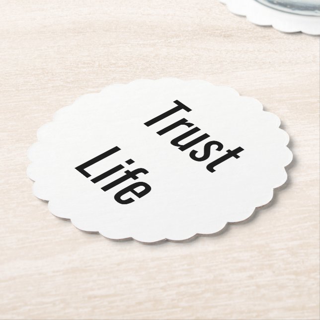 Create Your Own Simple Brand Promotion Scalloped Paper Coaster (Angled)
