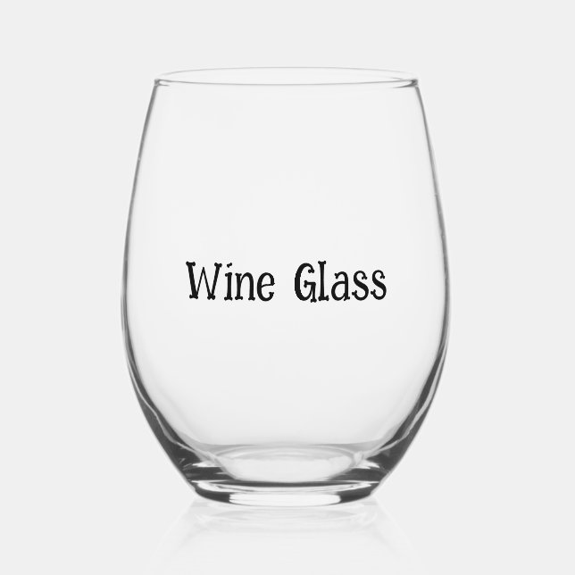 Create Your Own Simple Brand Promotion  Stemless Wine Glass (Front)