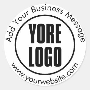 Create Your Own Simple Business Logo Classic Round Sticker