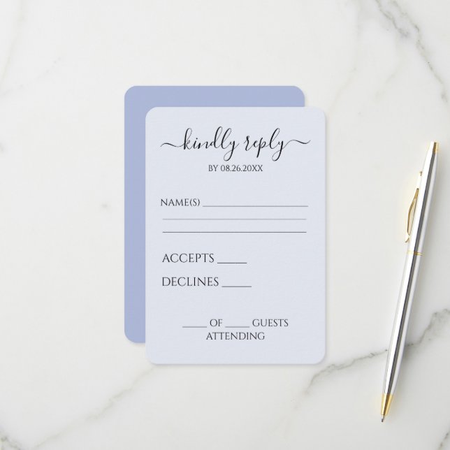 Create Your Own Simple Calligraphy RSVP Card (Front/Back In Situ)