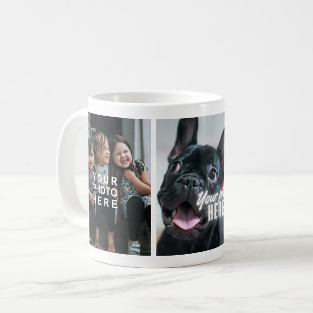Create Your Own Simple Custom 3-Photo Coffee Mug (Front Left)